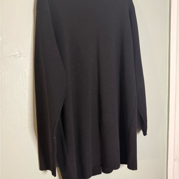 Eileen Fisher black wool button up cardigan - Picture 8 of 8